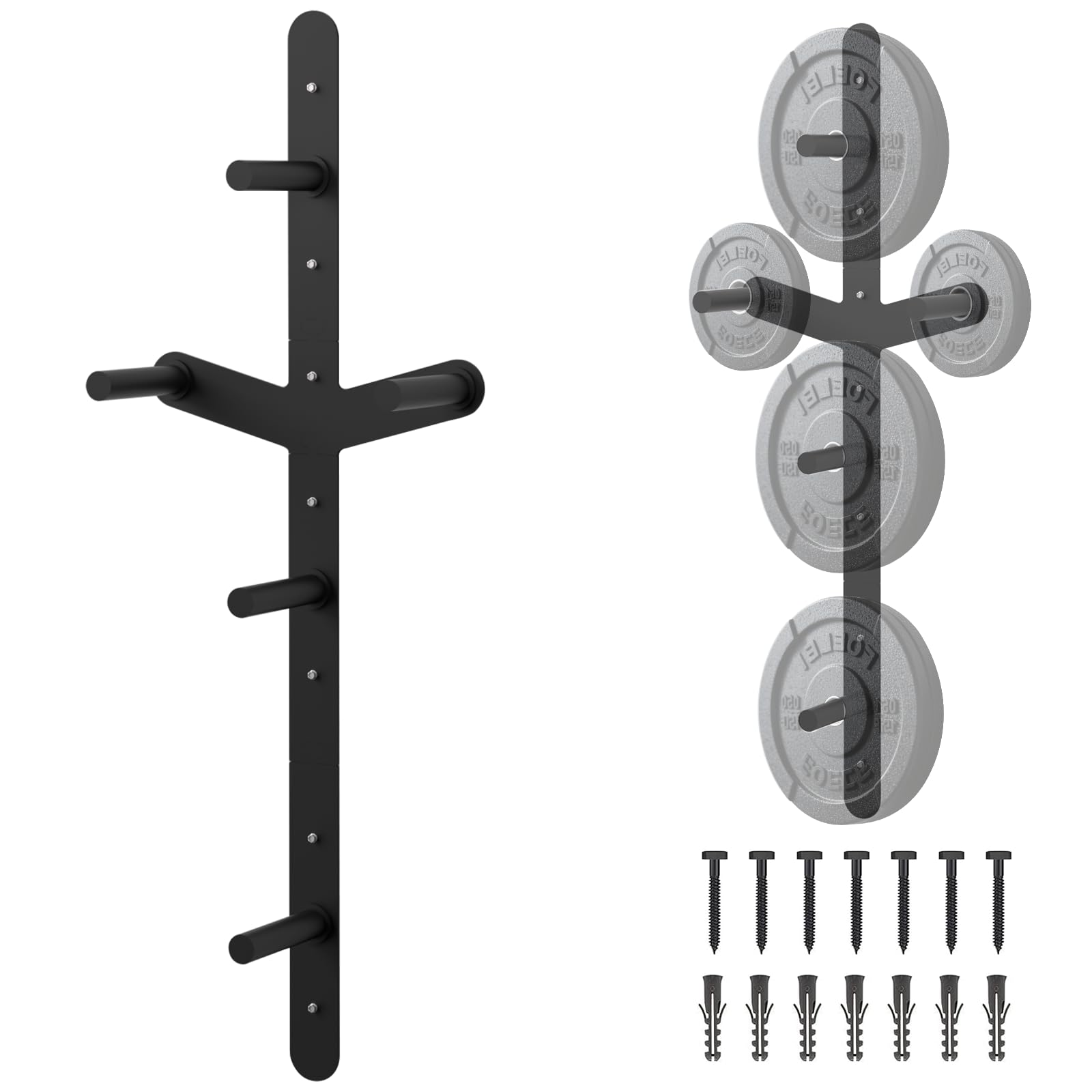 Amazon.co.jp: Vlaeng ウェイトプレートストレージラック 壁取り付け